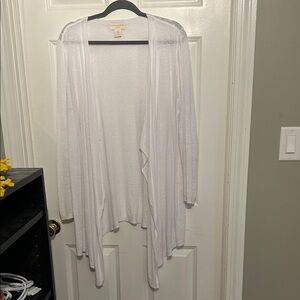 Cynthia Rowley White Open-Front Draped Cardigan